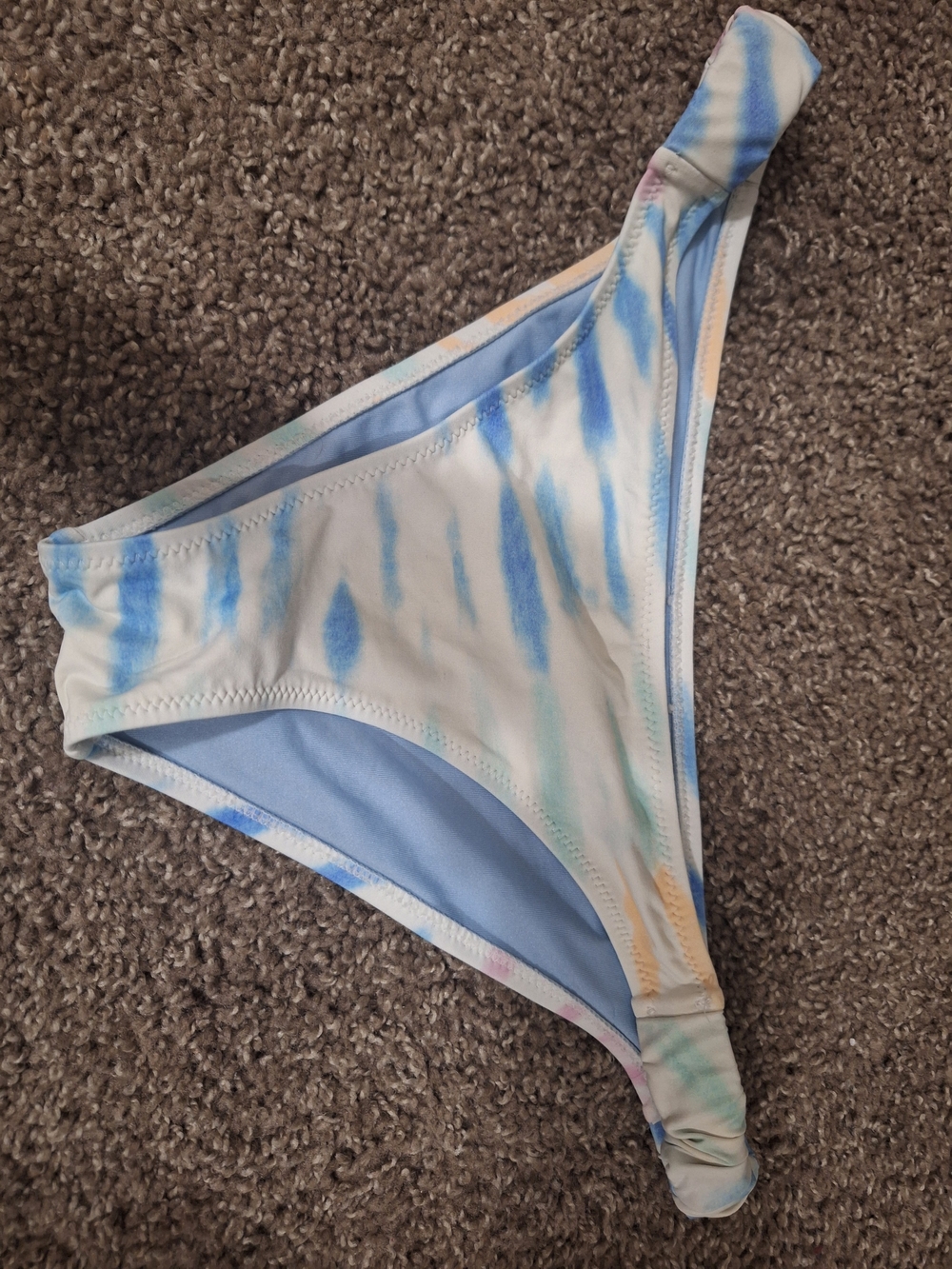 Rip Curl Pastel Tie-Dye Bikini Bottom in Blue and White